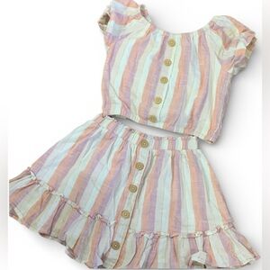🌸 Rare Editions Girls 2-Piece Skirt & Blouse Set (Size 7)